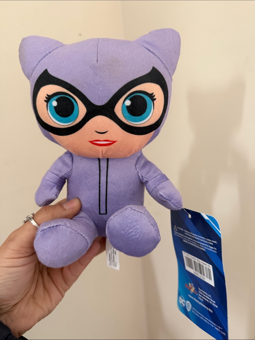 DC Comics Plush Catwoman Character Toy in Purple with Black Mask